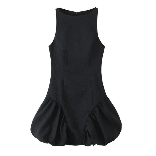 Women's fashionable and versatile short bell-shaped dress