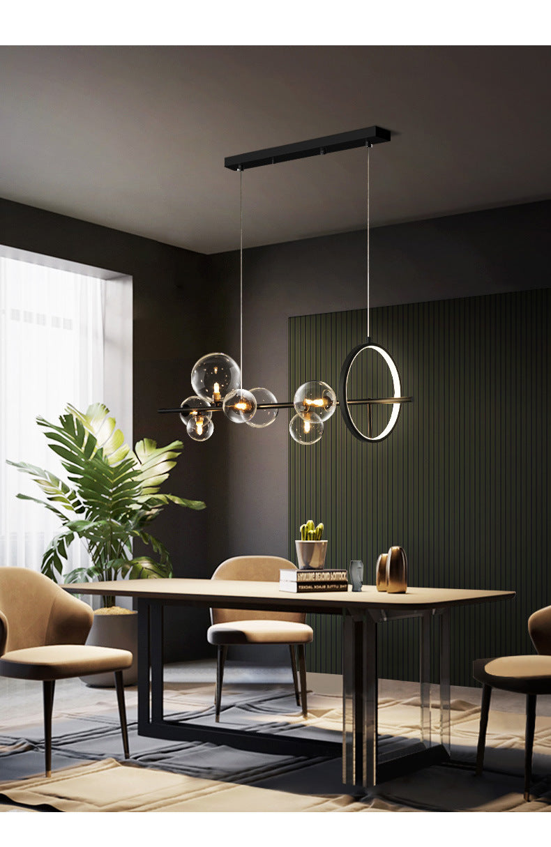 Light Luxury Restaurant Chandelier Creative Strip Lamp Modern Minimalist Bubble Lamp