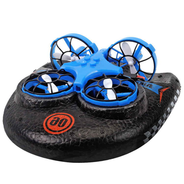 RC Boat Water Land And Air Four-Axis  Hovercraft Three-in-one Multi-function Toy One-button Tumbling Mini Drone