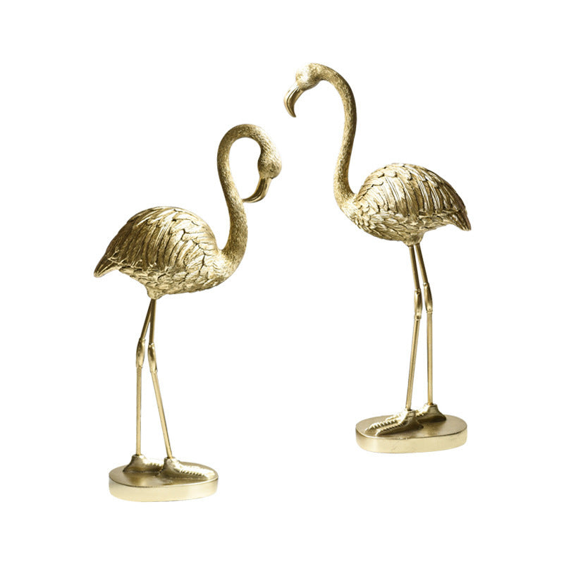 Nordic golden flamingo ornaments Light luxury decorations