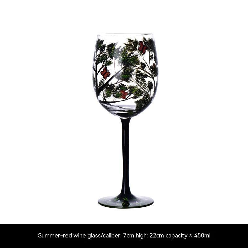 Hand Painted Home Light Luxury Glass Goblet