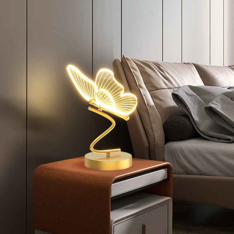 Modern Light Luxury Creative Bedside-use Butterfly Decorative Table Lamp