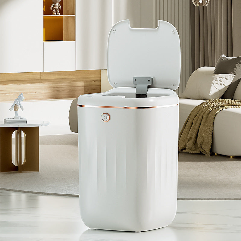 Xiaomi White Light Luxury Intelligent Sensor Garbage Can Home Living Room Silent Slow Drop Kitchen Touch-Free Open Lid Garbage Can