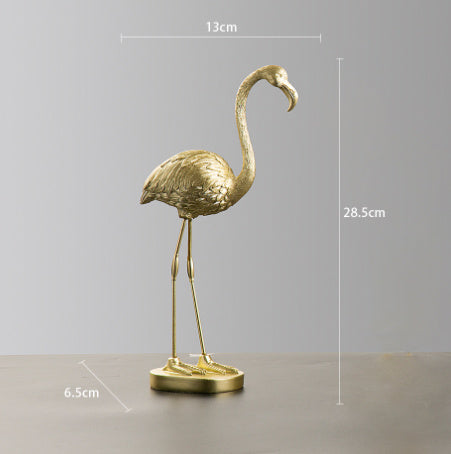 Nordic golden flamingo ornaments Light luxury decorations