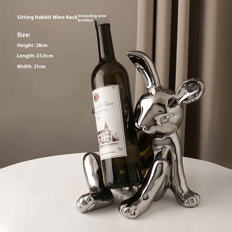 Entry Luxury Home White Porcelain Wine Rack Decoration