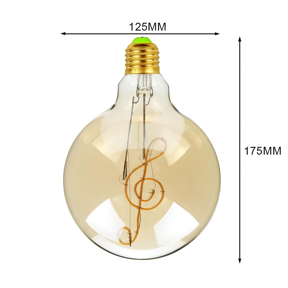 Retro LED filament lamp G125,miscellaneous inscriptions and various motives:LOVE, HOME,HELLO...