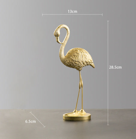 Nordic golden flamingo ornaments Light luxury decorations