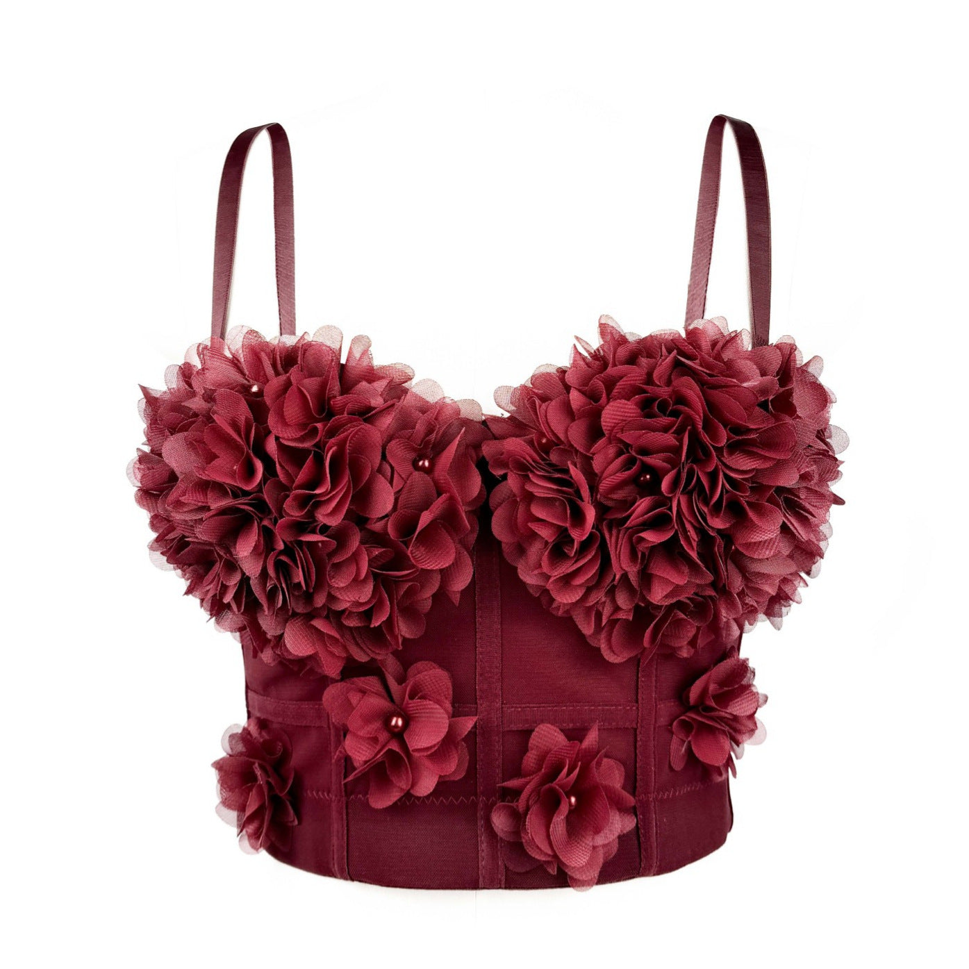 Beautiful women's corset with an inserted bra,design three-dimensional florals