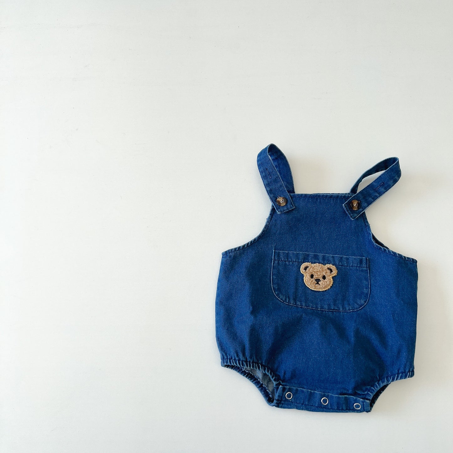 Baby's bear denim summer overalls(shorts with straps or baby striped sleeve t-shirt