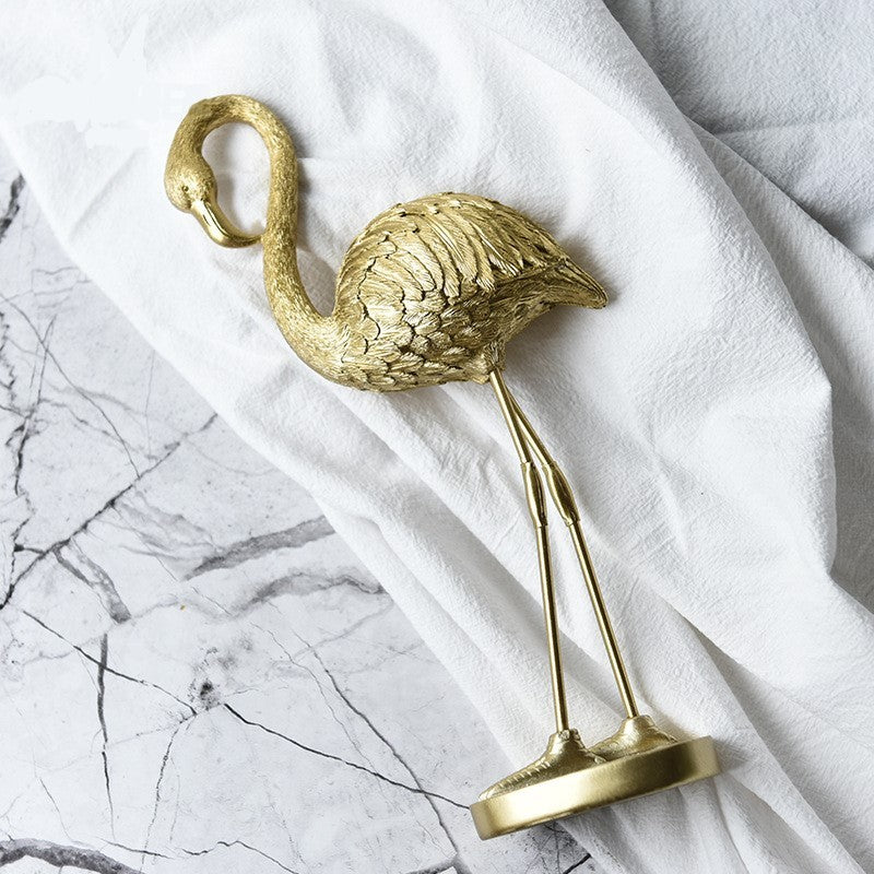 Nordic golden flamingo ornaments Light luxury decorations