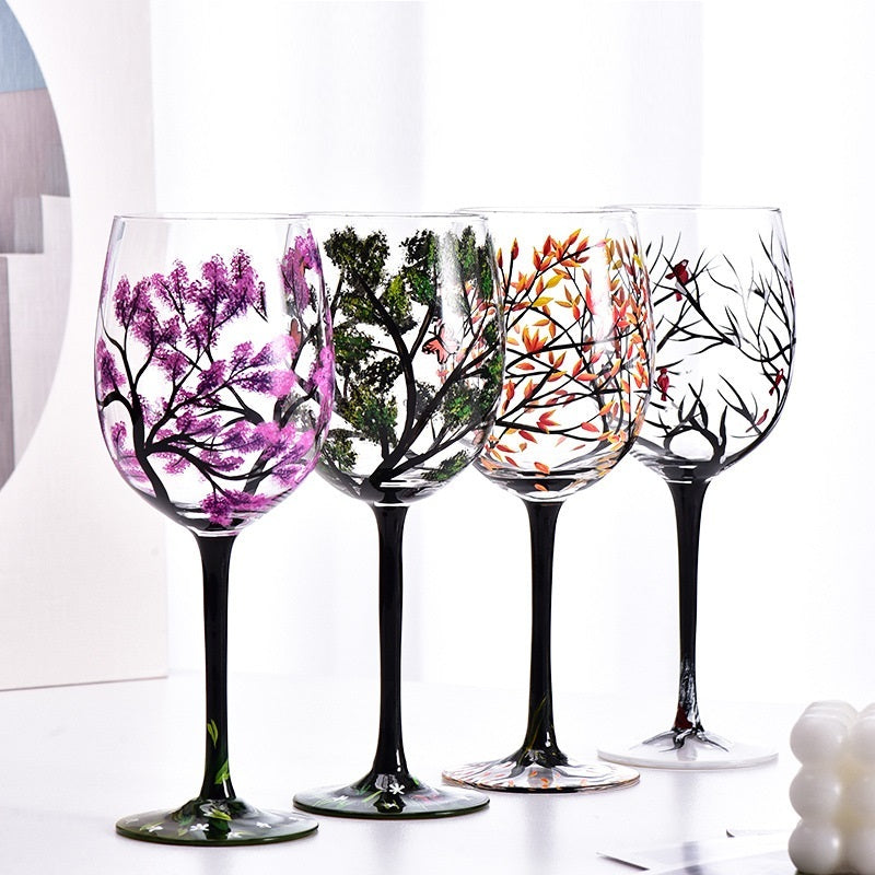 Hand Painted Home Light Luxury Glass Goblet