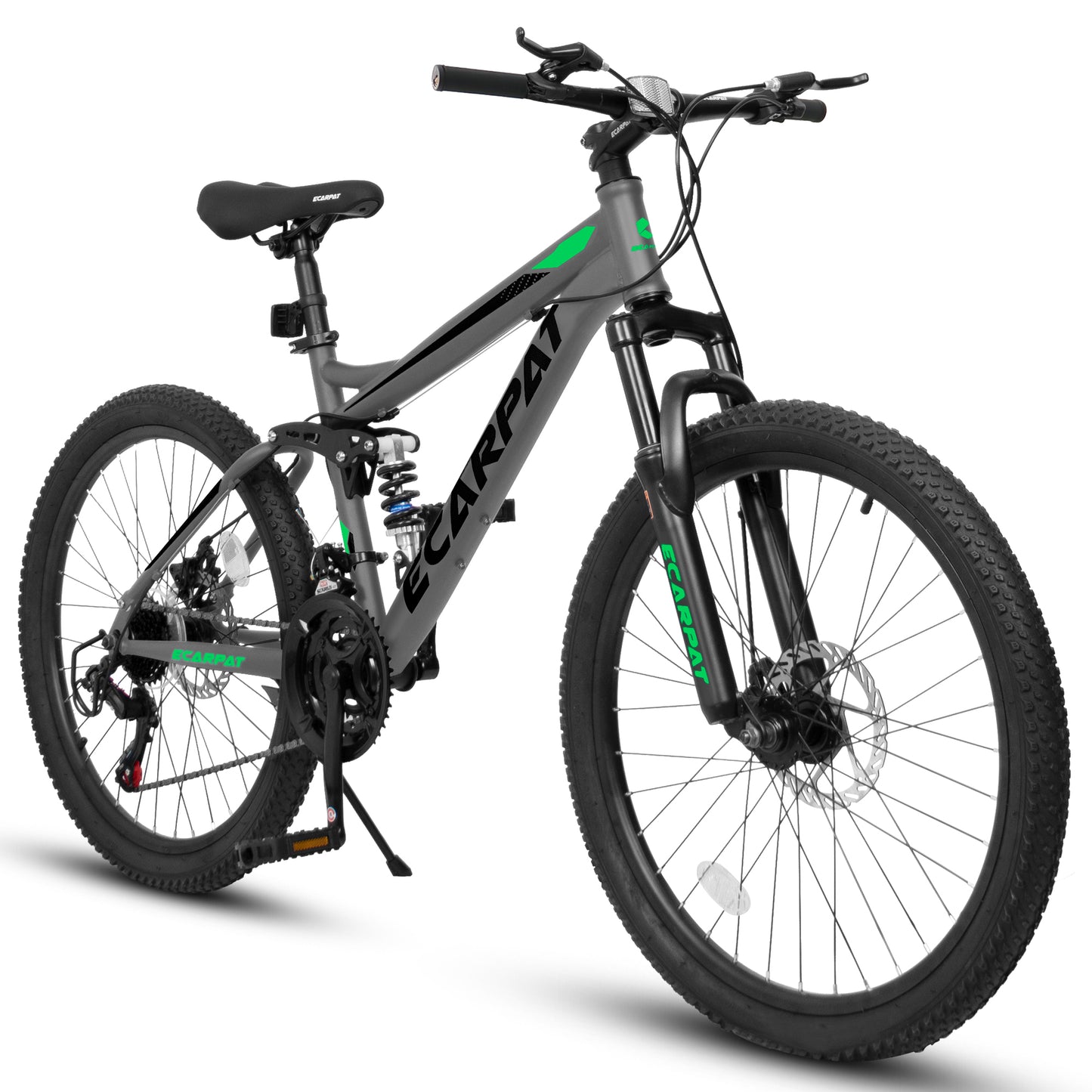 A2660 Ecarpat Mountain Bike 26 inch wheels, carbon steel frame disc brake thumb shift front fork rear shock absorber bike