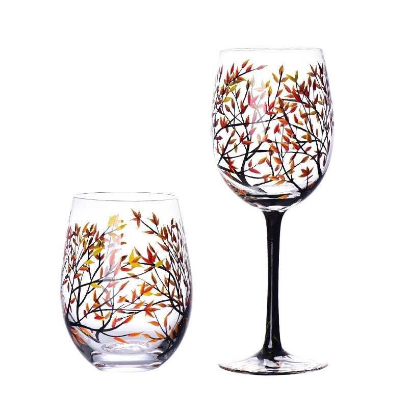 Hand Painted Home Light Luxury Glass Goblet