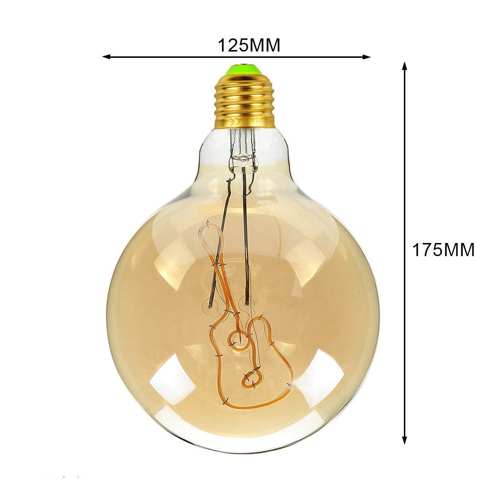 Retro LED filament lamp G125,miscellaneous inscriptions and various motives:LOVE, HOME,HELLO...