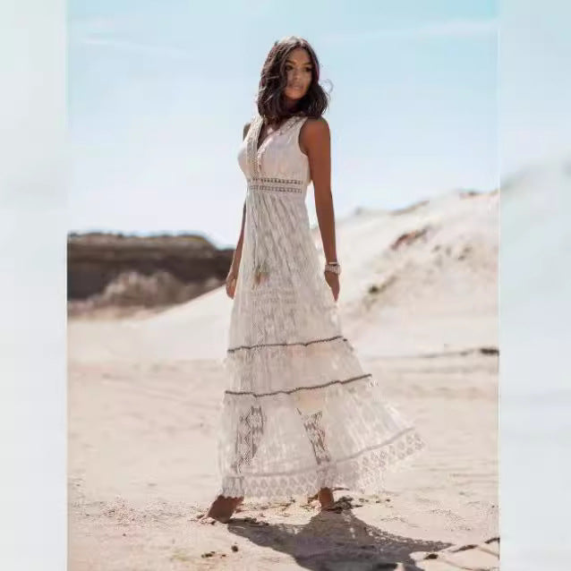 APHRODITE-Bohemian women's lace long summer dress