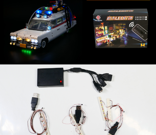 DIY building block lighting compatible with LEGO 10274 Ghostbusters new Ghostbusters car LED building block remote control lighting