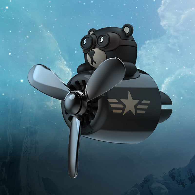 Bear airplane-cute little black bear pilot (or other motives),aromatherapy air perfume for car