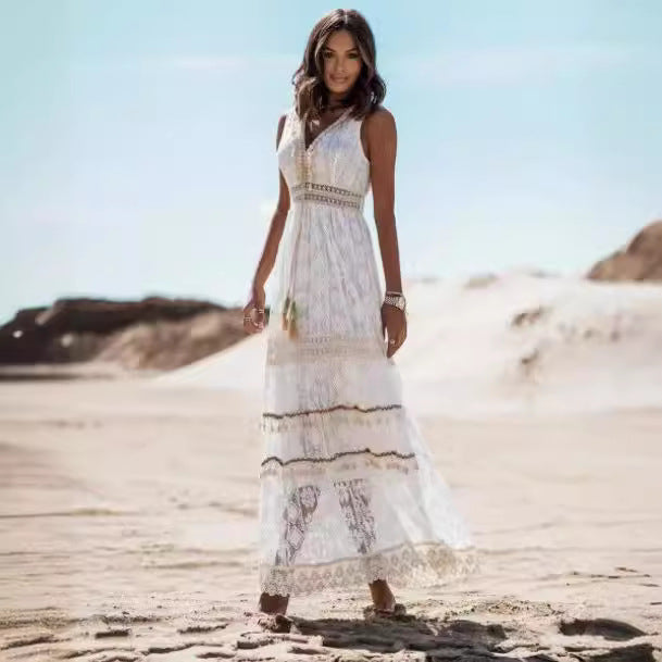 APHRODITE-Bohemian women's lace long summer dress