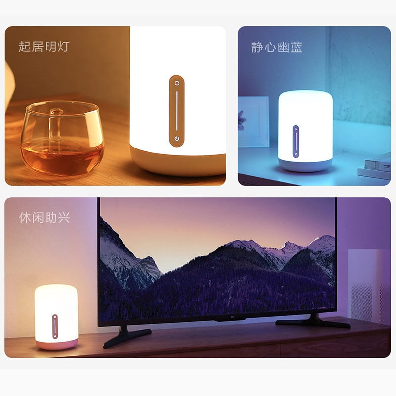 Arrival Original Xiaomi Mijia Bedside Lamp 2 Bluetooth WiFi Connection Touch Panel APP Control Works with Apple HomeKit Siri