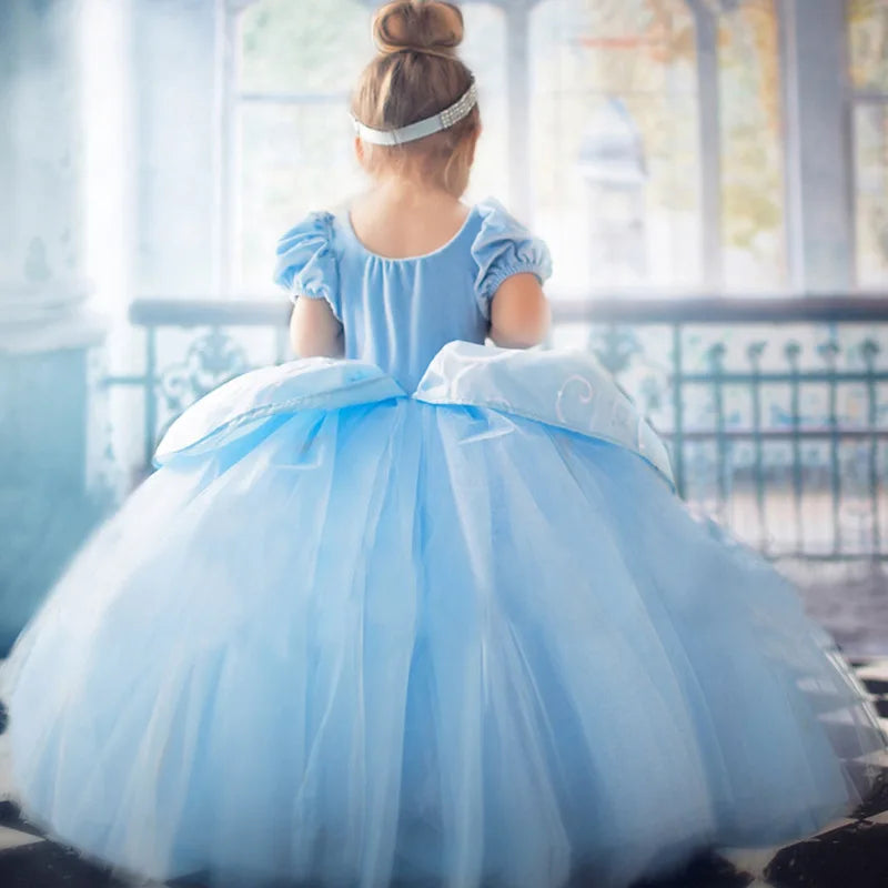 Disney Cinderella Princess Girls Dress Kids Dresses for Girls Christmas Dress Up Costume Party Ball Gown Girl Summer Dress