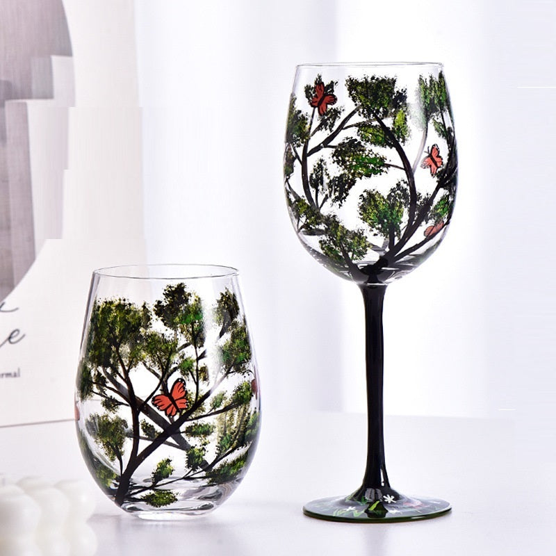 Hand Painted Home Light Luxury Glass Goblet